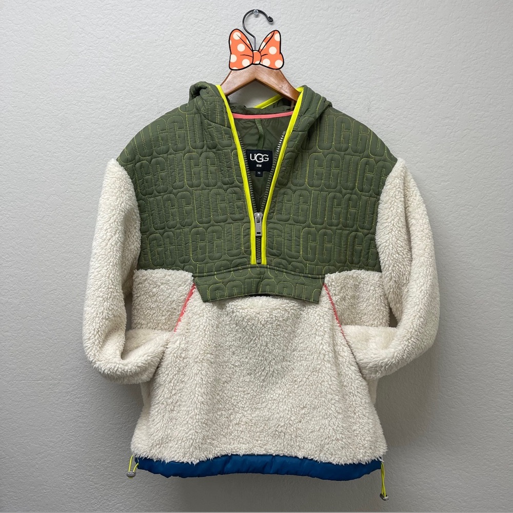 UGG Women's Iggy Sherpa Cozy Half Zip Pullover Jacket Size XS